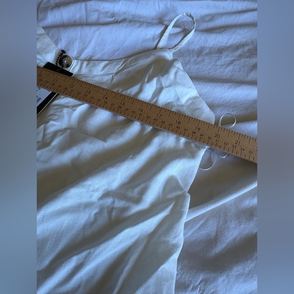 Essentials by ABS NWT linen blend tank big button tie back XL ivory smocked - Picture 7 of 9